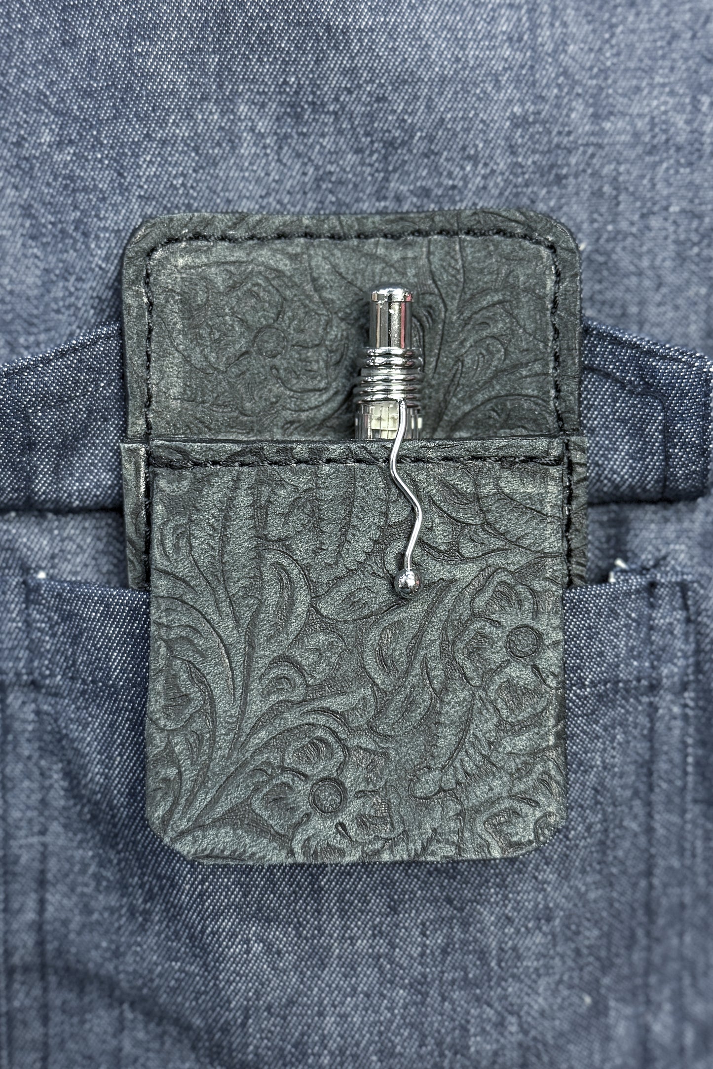 Floral Leather - Black