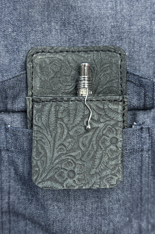 Floral Leather - Black