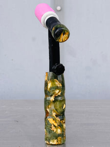 $100 Bills & Gold Flakes TIG Handle and short backcap