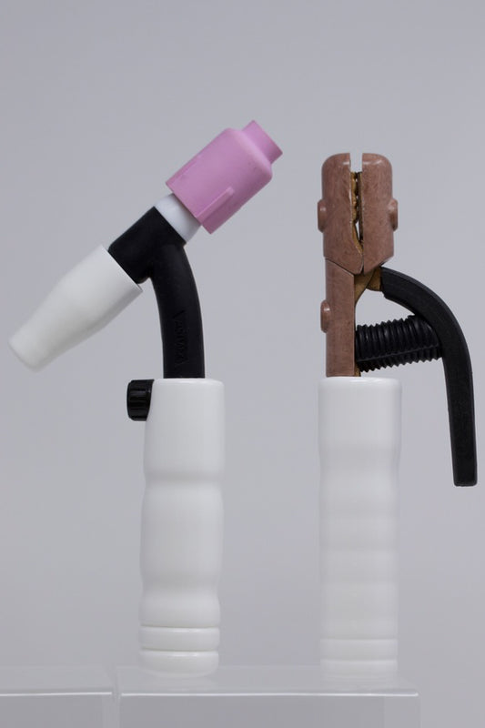 White Acrylic TIG Handle, Stick Handle and Medium Backcap