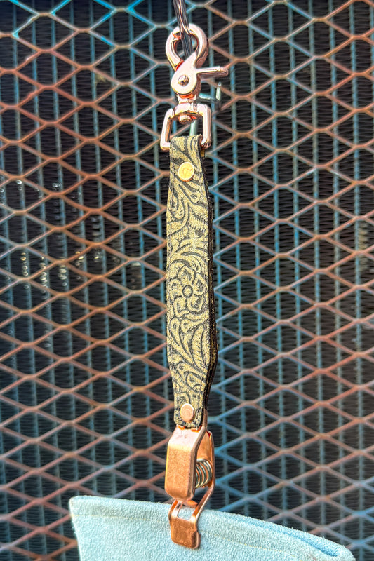 Tan Floral Glove Clip