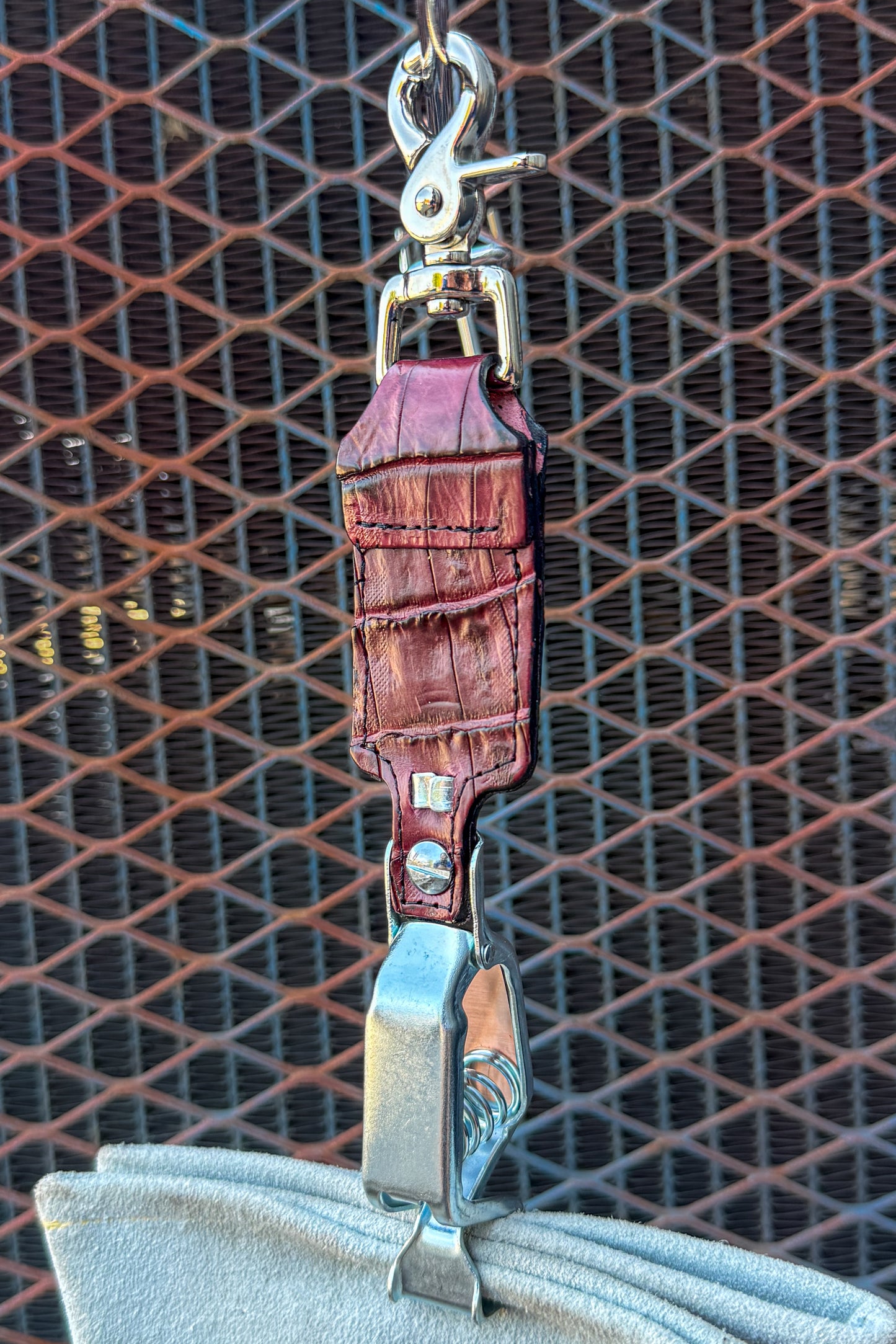 Oxblood Croc Caiman Alligator Glove Clip