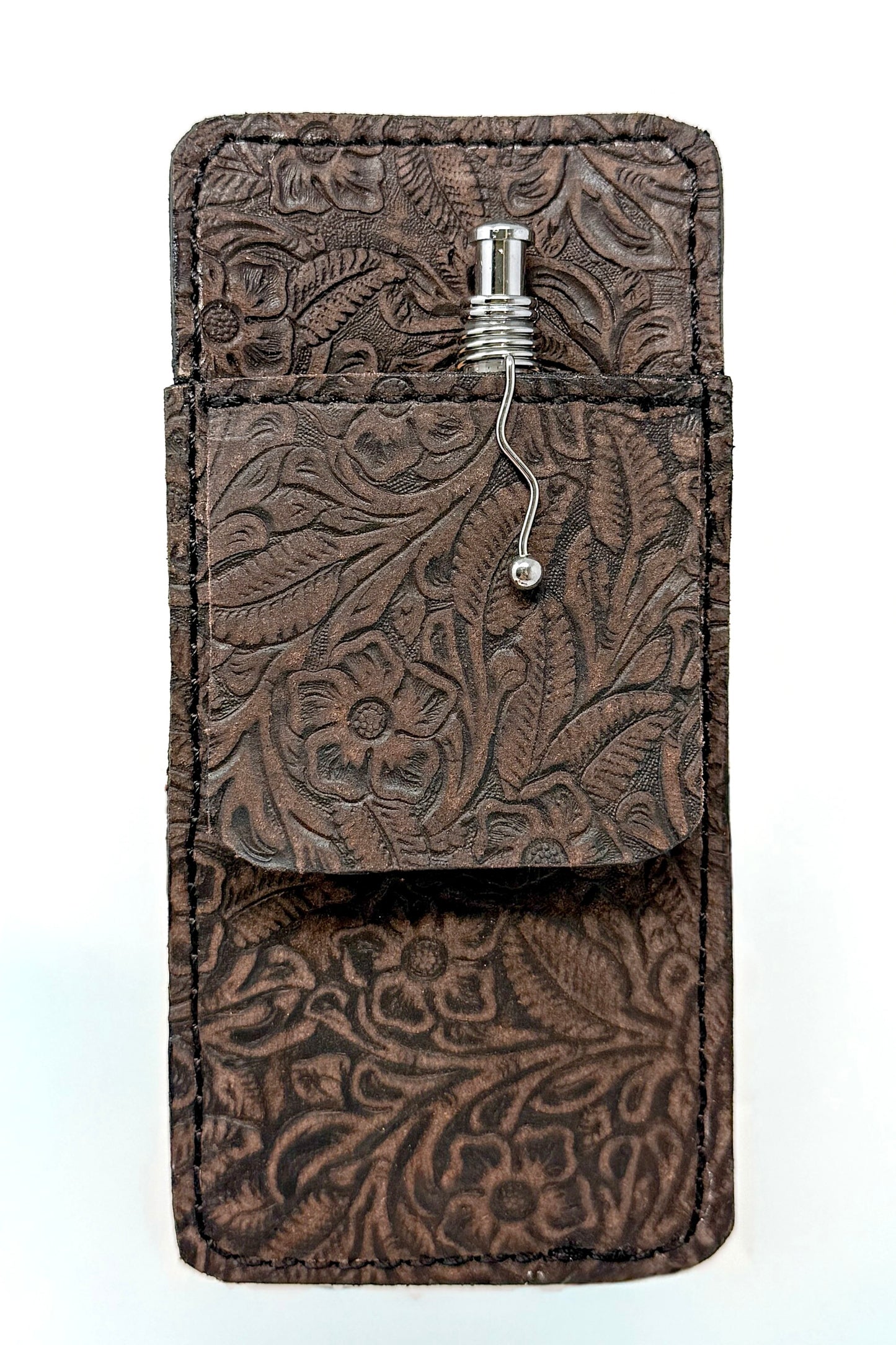 Floral Leather - Brown