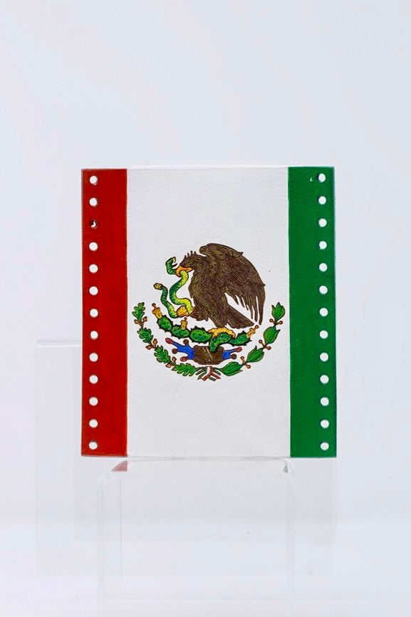 Mexico Flag Weaved Leather Handle