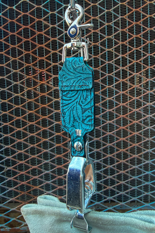 Turquoise Floral Glove Clip