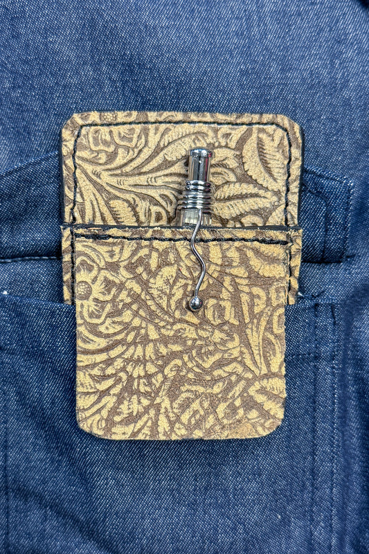 Floral Leather - Tan