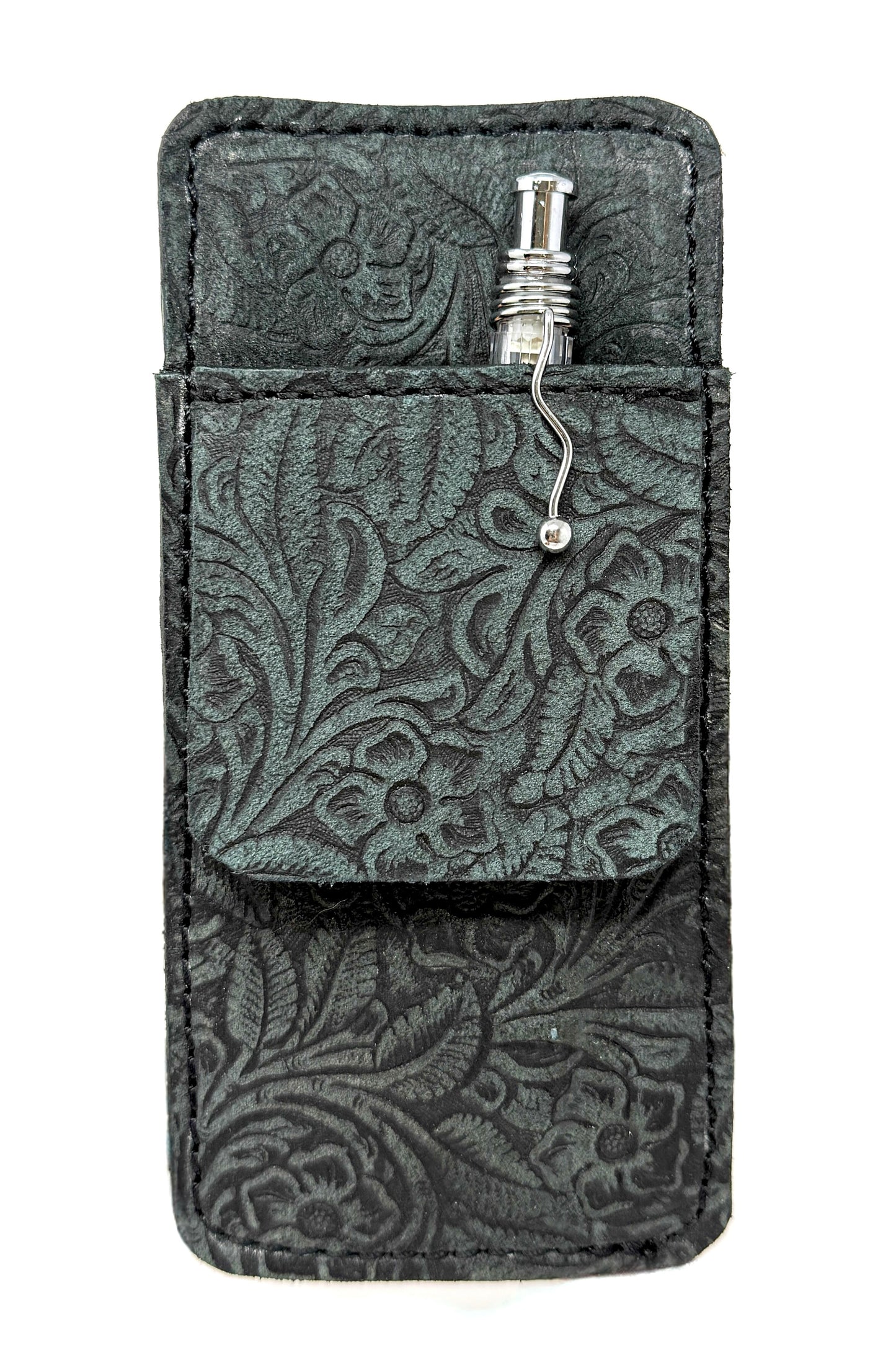 Floral Leather - Black