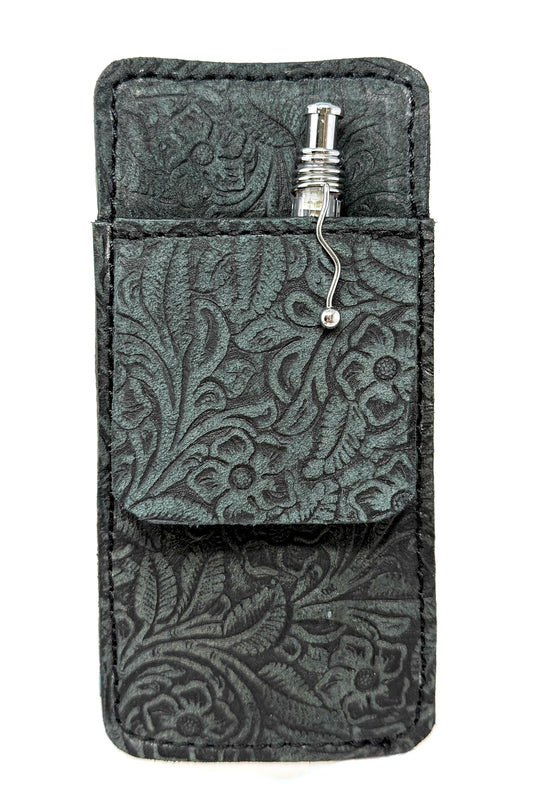 Floral Leather - Black