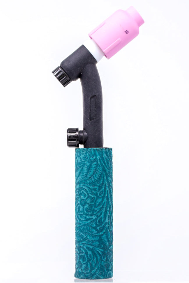 Turquoise Floral Weaved Leather Handle