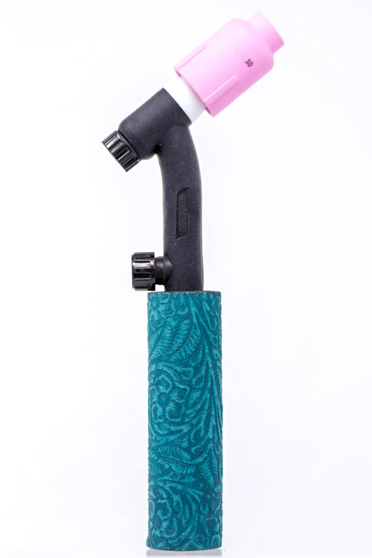 Turquoise Floral Weaved Leather Handle