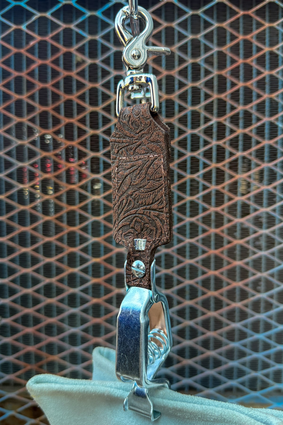Brown Floral Glove Clip