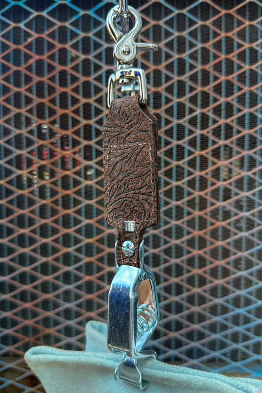 Brown Floral Glove Clip