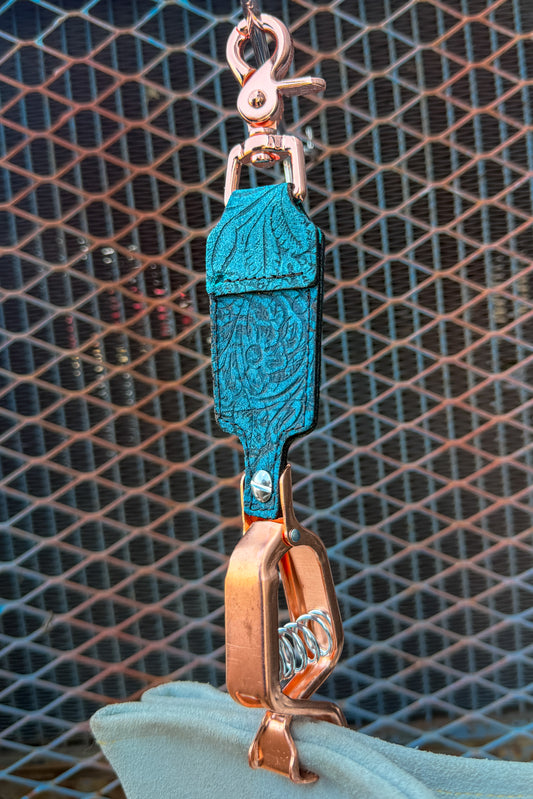 Turquoise Floral Glove Clip