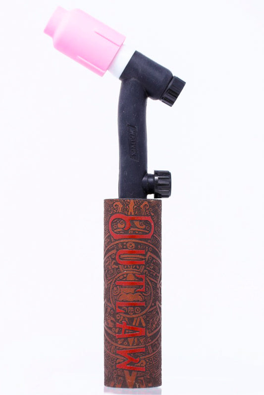 Aztec Calendar Weaved Leather Handle with Custom Name