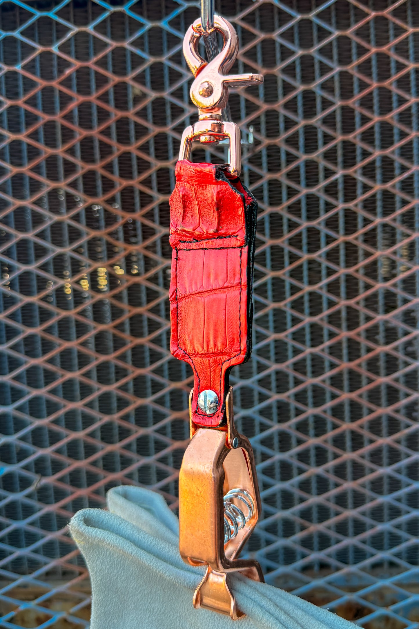 Crimson Caiman Alligator Glove Clip