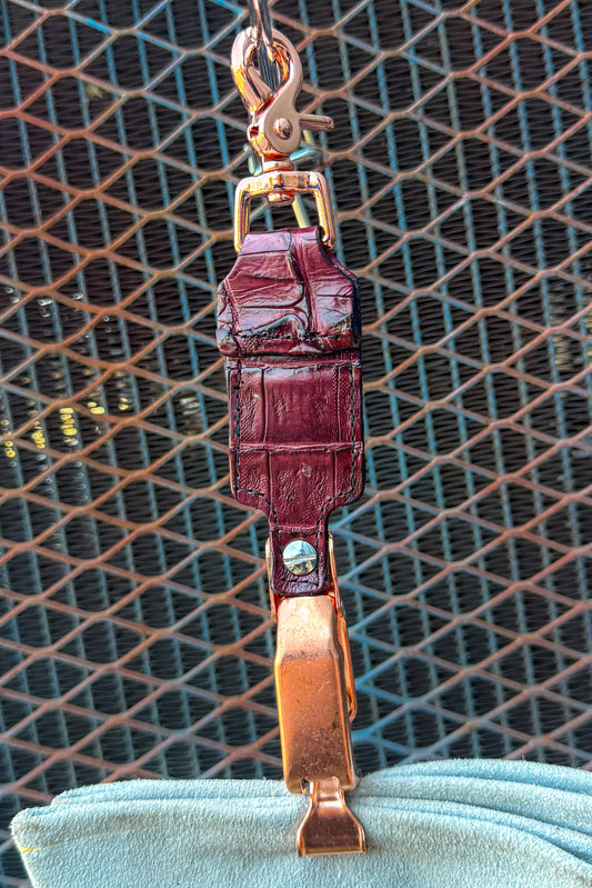 Oxblood Croc Caiman Alligator Glove Clip