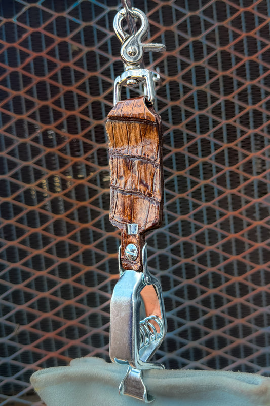 Golden Bourbon Caiman Alligator Glove Clip