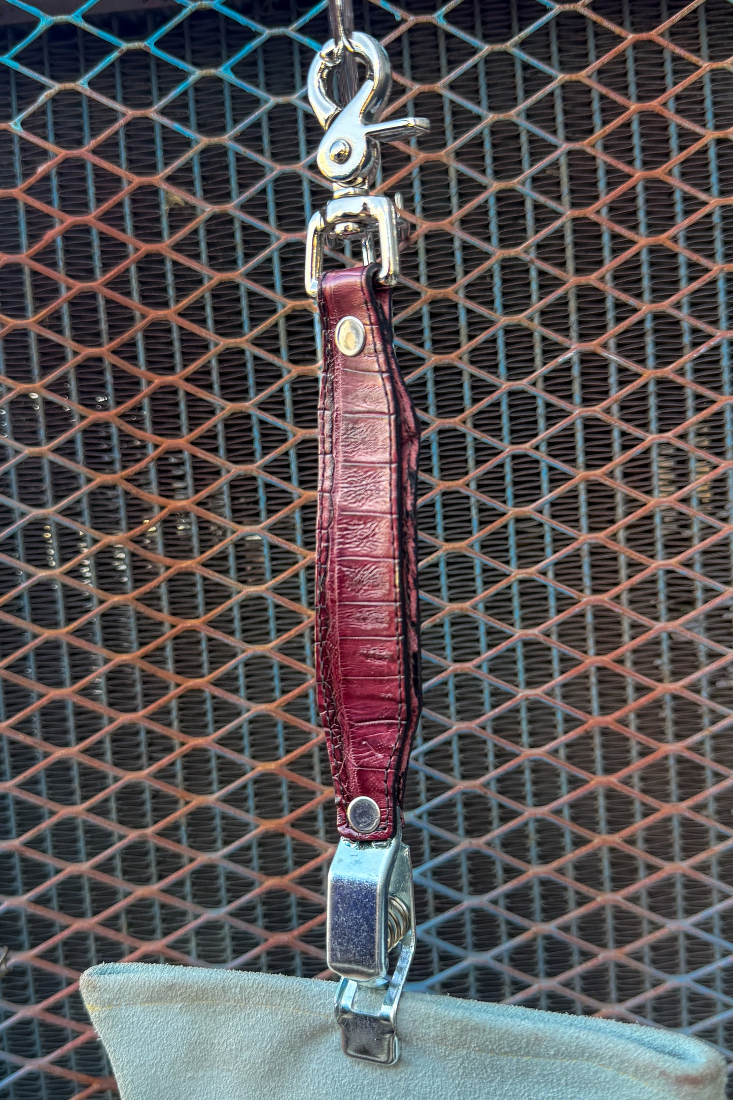 Oxblood Croc Caiman Alligator Glove Clip
