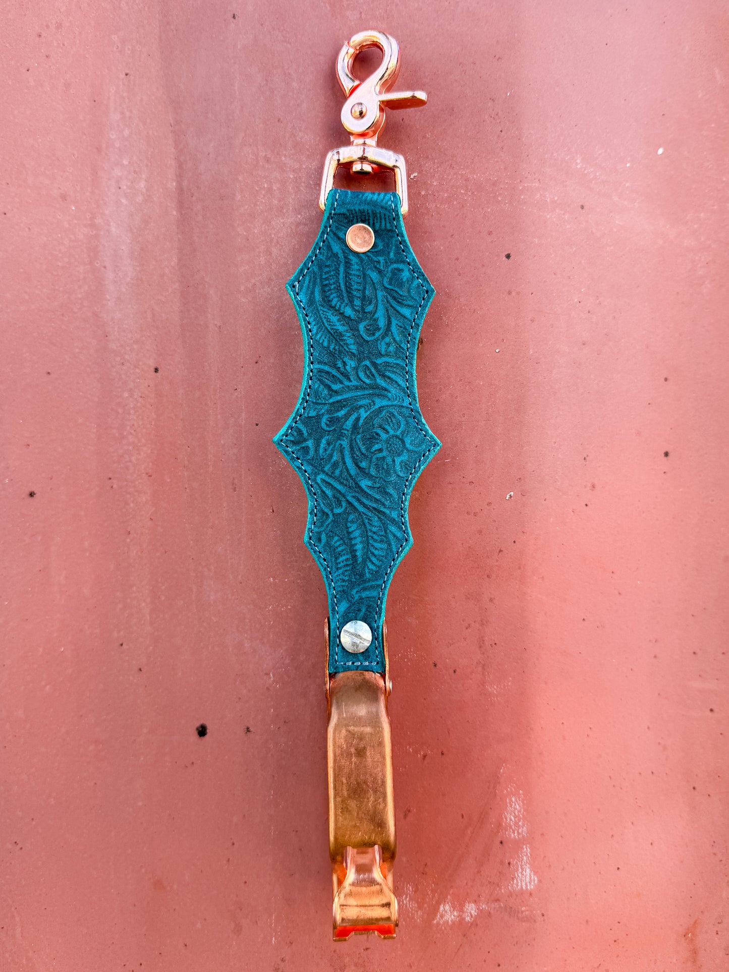 Turquoise Floral Glove Clip