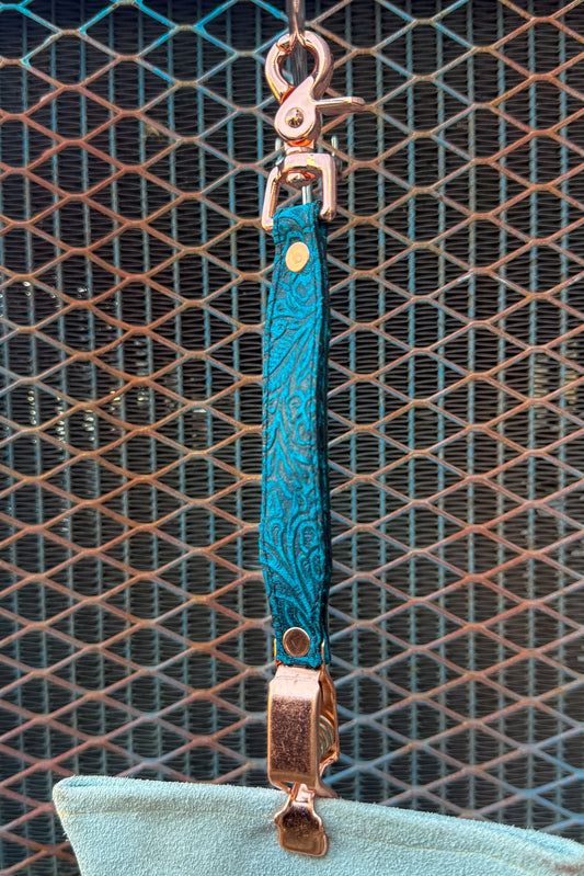 Turquoise Floral Glove Clip