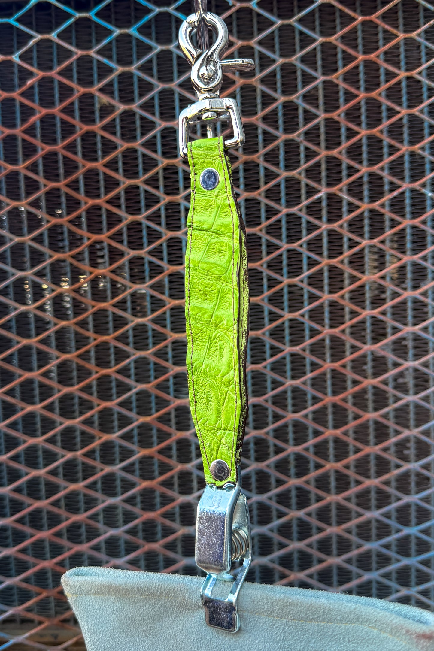 Electric Lime Caiman Alligator Glove Clip