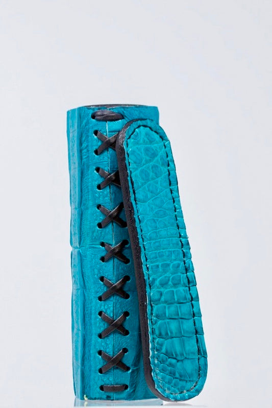 Turquoise Caiman Alligator Stinger V Wrap + Insulator Sleeve