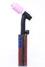 USA Flag Weaved Leather Handle - Hand Tooled