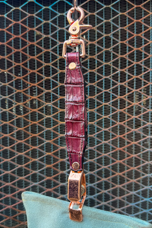 Oxblood Croc Caiman Alligator Glove Clip