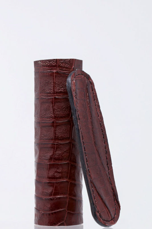 Chocolate Caiman Alligator Stinger V Wrap + Insulator Sleeve