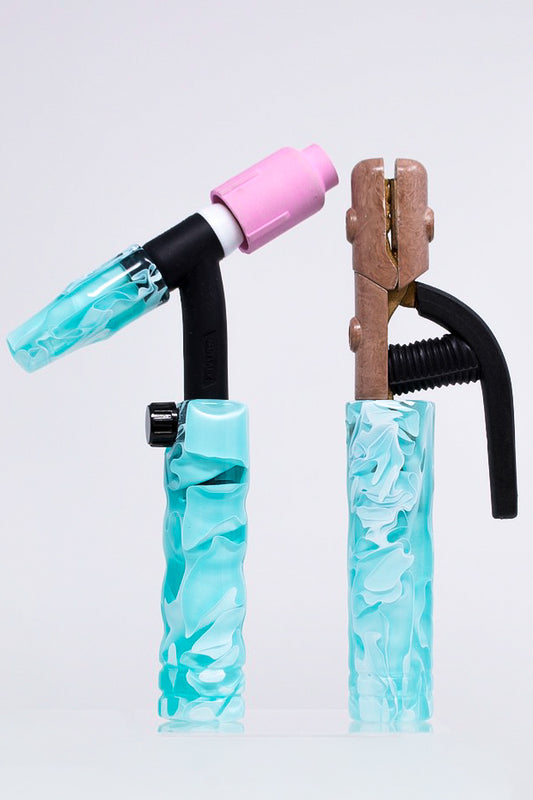 Cool Mint Swirl Acrylic TIG Handle, Stick Handle and Medium Backcap