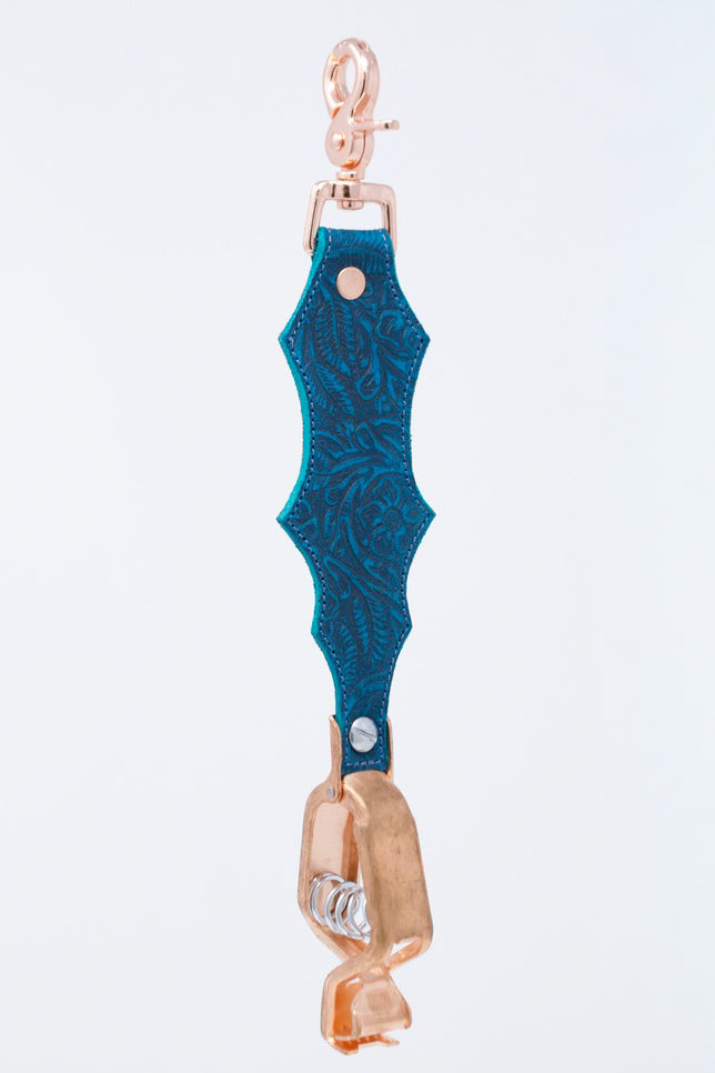 Turquoise Floral Glove Clip