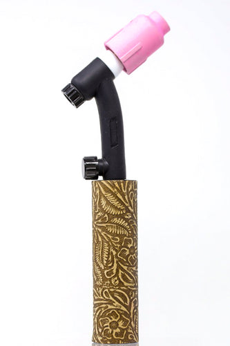 Tan Floral Weaved Leather Handle