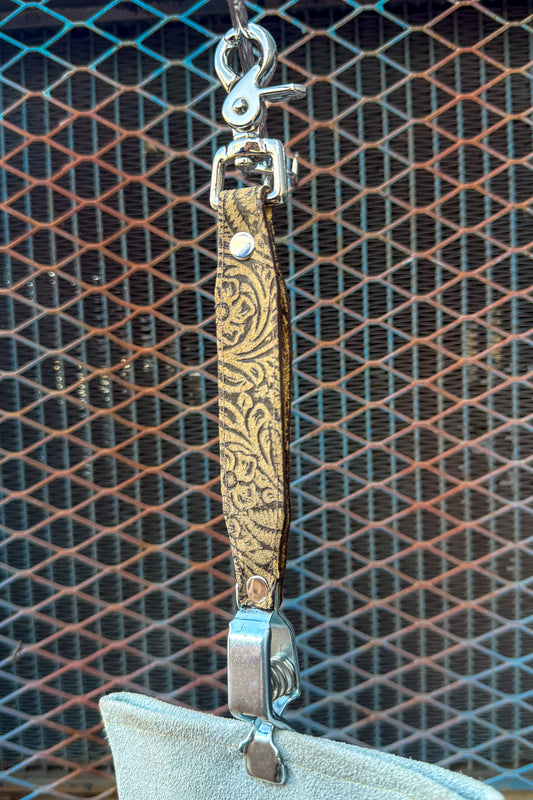 Tan Floral Glove Clip