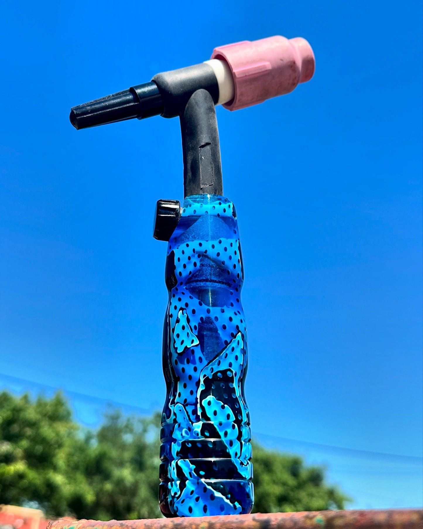 Blue Topaz Water Mesh Acrylic Handle