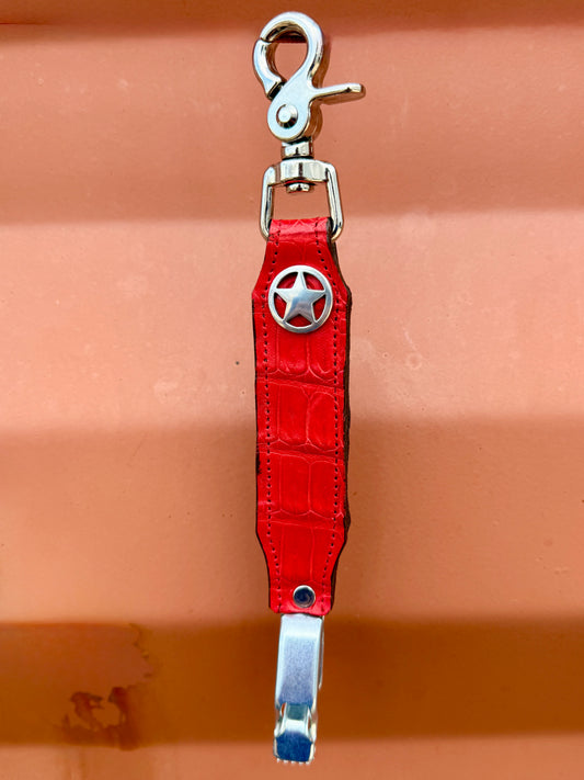 Caiman Alligator Glove Clip - Chili Red