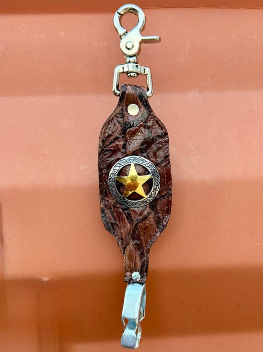Pirarucu Glove Clip - Chocolate - Lone Star Concho