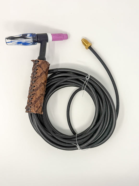 Chocolate Pirarucu Leather Handle & Ocean Mist Medium Backcap with WP-17 12-2