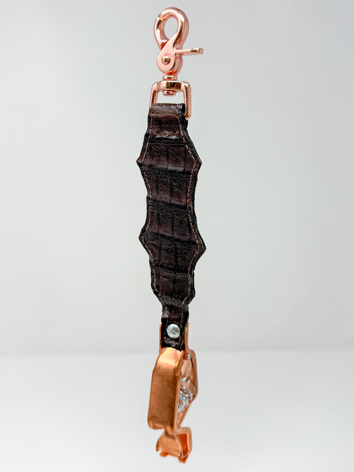 Chocolate Caiman Alligator Glove Clip