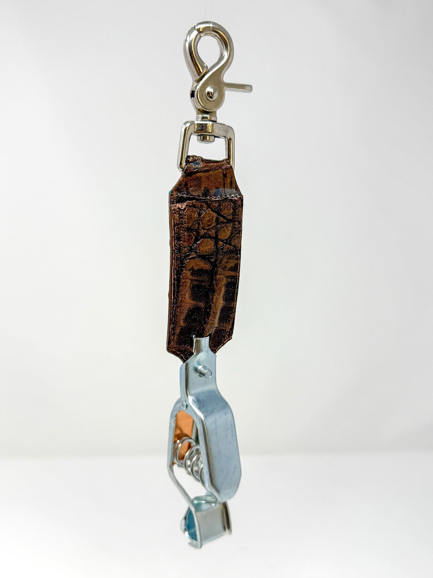 Chocolate Gold Caiman Alligator Glove Clip