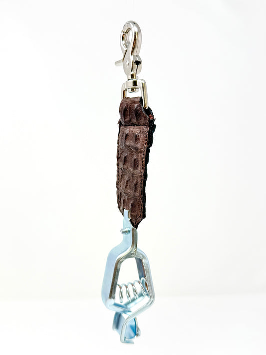Chocolate Caiman Alligator Glove Clip