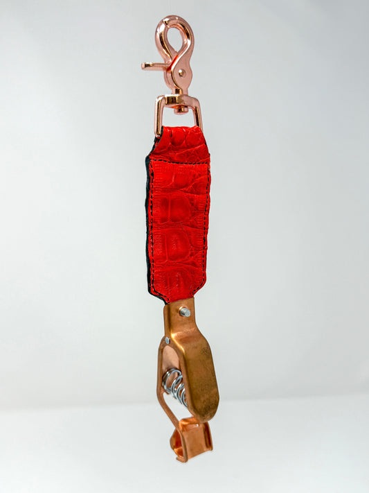 Crimson Caiman Alligator Glove Clip
