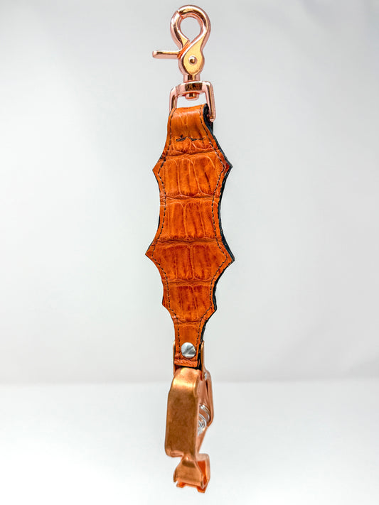 Cognac Caiman Alligator Glove Clip