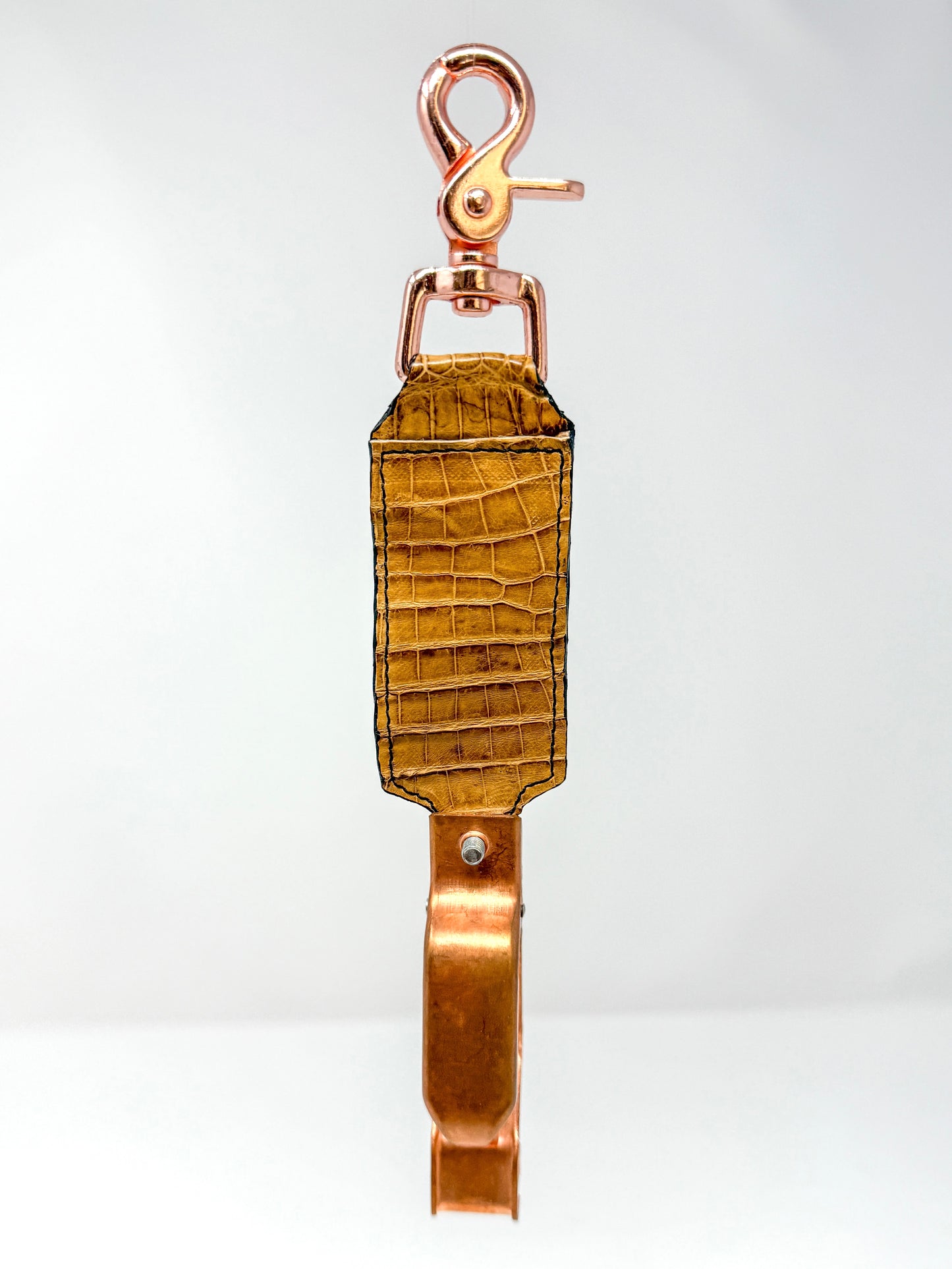 Tan Caiman Alligator Glove Clip