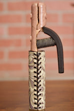 Silver Floral Weaved Leather Handle with Custom Name