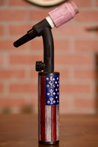 USA Flag Weaved Leather Handle - Hand Tooled