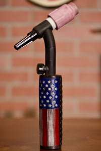 USA Flag Weaved Leather Handle - Hand Tooled