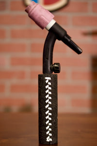 Black Floral Weaved Leather Handle with Custom Name