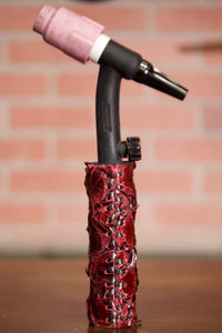 Pirarucu Leather Handle - Black Cherry