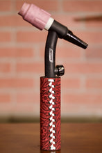 Red Floral Weaved Leather Handle with Custom Name