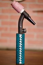 Turquoise Floral Weaved Leather Handle with Custom Name